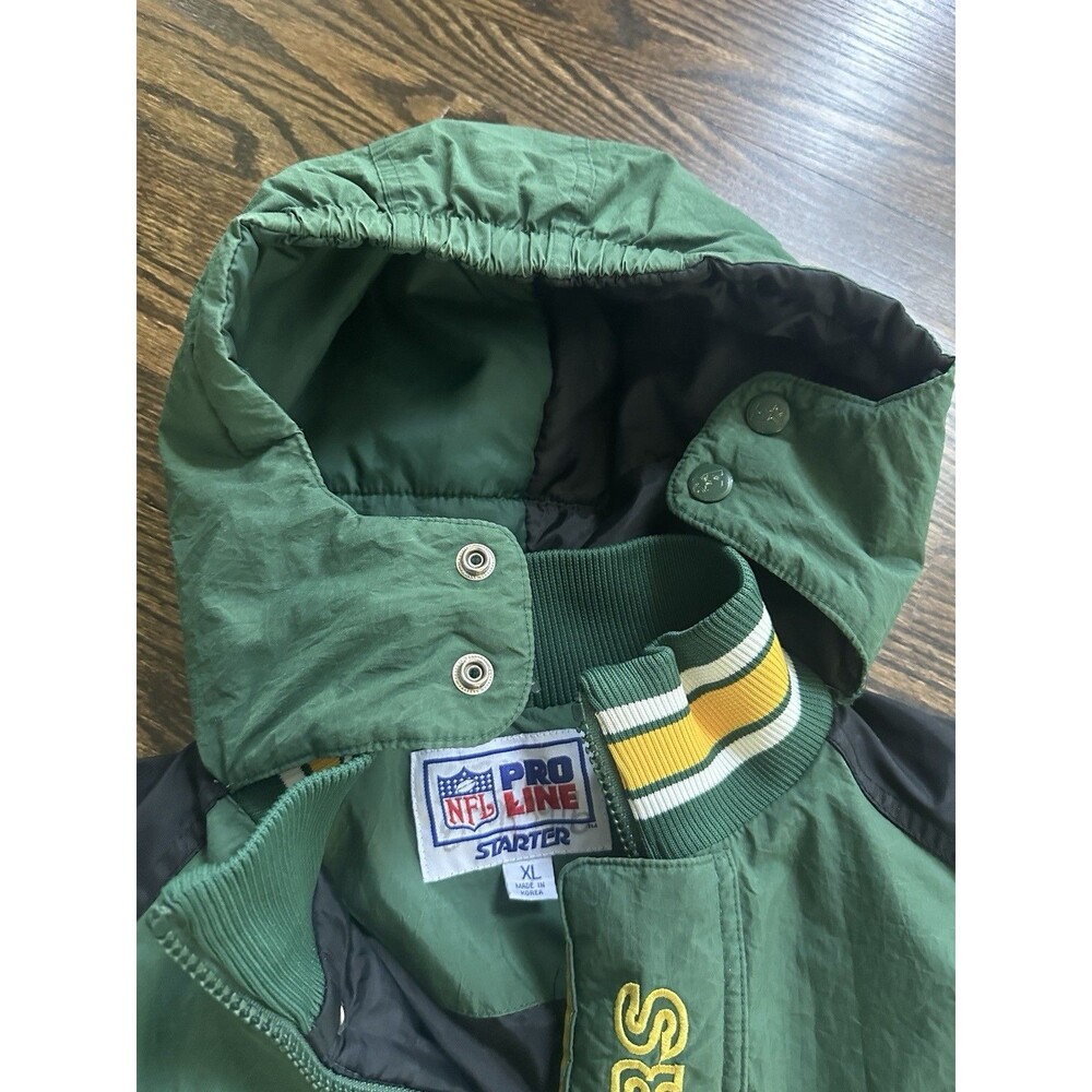 Starter Jacket Proline 90s Green Bay Packers ProLine 1/2 Zip Hood Size XL - Picture 5 of 10